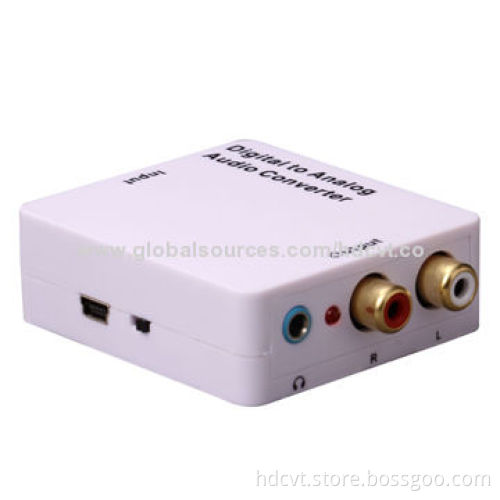 Digital to Analog/DAC Converter, Converts Coaxial or To-slink Digital Audio Signals to Analog L/R